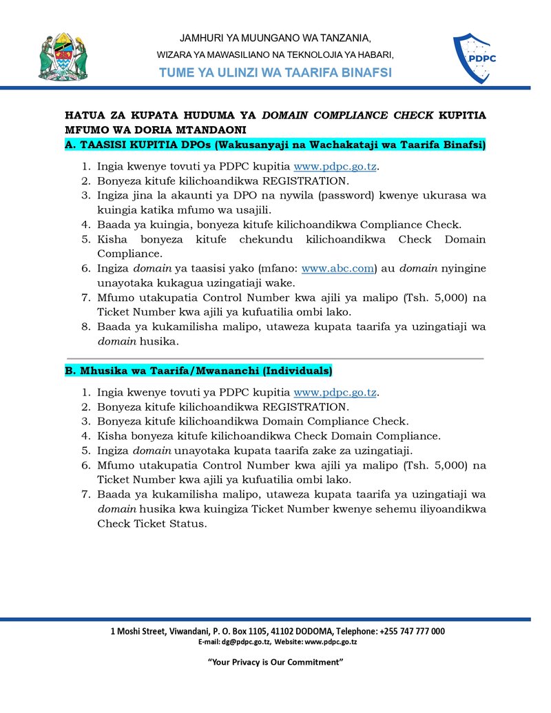 Online Patrol User Manual - Swahili Version